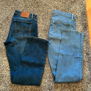 2 pairs straight leg jeans